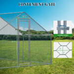 10 x 10 ft Large Metal Chicken Coop, Walk-in Poultry Cage Chicken Hen Run House with Waterproof Cover, Rabbits Cats Dogs Farm Pen for Outdoor Backyard Farm Garden SAME AS09877689 - Image 5