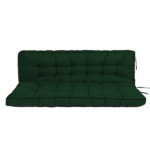 Outdoor Swing Cushions 55 Inch, Waterproof 4" Thick Porch Swing Cushion Replacement with Backrest and Ties, Comfortable 2-3 Seat Pation Swing Pad for Backyard, Garden, Lawn, Outdoor Furniture dark green