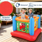 3-in-1 Inflatable Bounce House, Thick PVC Kids Jumping Castle with Visible Wall, Indoor Outdoor Blow Up Play House Gift for Children Age 3+ - Image 9