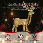 3.6FT Motorized Reindeer with Shaking Head, Outdoor Christmas Decorations with Motor & 120 Warm White LED Lights, for Xmas Outdoor Holiday Indoor Decor Lighted Holiday Displays - Image 2