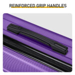 ABS Trolley Case 20in 24in 28in 3PCS Suitcase Set Vertical Striped Frosted Case Suitcase Purple - Image 9