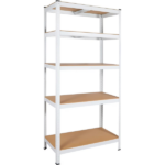 5 Tier Metal Shelving Unit with Adjustable,Garage Storage Utility Rack Heavy Duty Shelves,29" W x 12" D x 59" H,White (Shipment from Walmart)