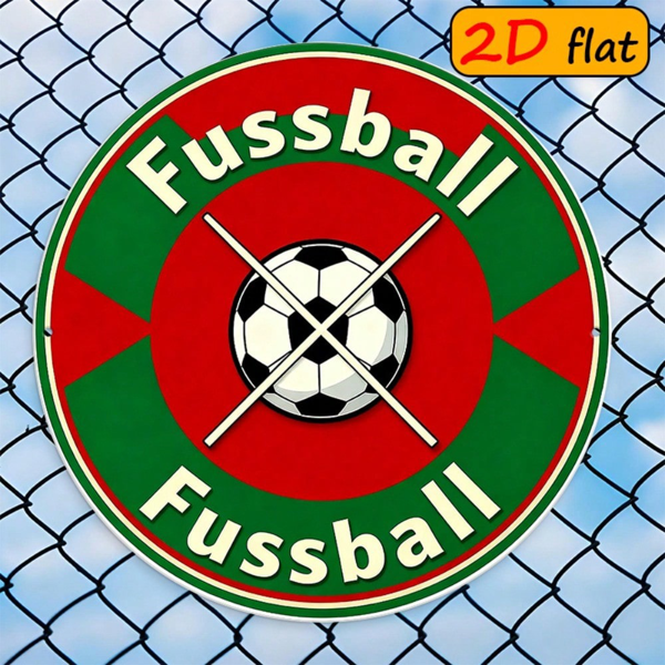 CIFbuy 2D Flat Round Aluminum Sign, "" Flat Round Aluminum Sign, Aluminum Sign, Red Green Football Theme Metal Plaque TikTok, Temu Self-pickup Logiaqics