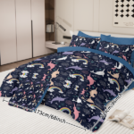 8-Piece Whale Comforter for Twin Bed Girls Narwhal Comforter Set Bed in A Bag Rainbow - 1 Comforter, 2 Pillow Shams, 1 Flat Sheet, 1 Fitted Sheet, 2 Pillowcases, 1 Cushion Cover - Image 8